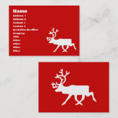 Weiße Ren-/Karibu-Silhouette Visitenkarte (Vorne/Hinten)