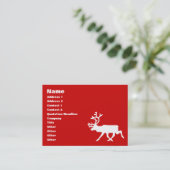 Weiße Ren-/Karibu-Silhouette Visitenkarte (Stehend Vorderseite)