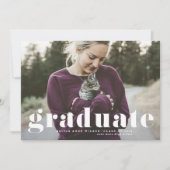 Weiße Retro Fett Typografie Foto Abschluss Ankündigung (Vorderseite)