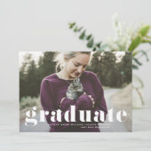 Weiße Retro Fett Typografie Foto Abschluss Ankündigung (Stehend Vorderseite)