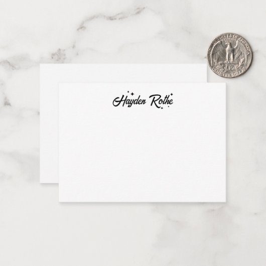 Weiße Retro-Kalligrafie Mitteilungskarte (Vorderseite/Rückseite Beispiel)