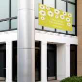 Weiße Retro Moderne Daisy Blume Maßgeschneidert Ge Banner (Äußeres Gebäude)