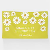 Weiße Retro Moderne Daisy Blume Maßgeschneidert Ge Banner (Horizontal)