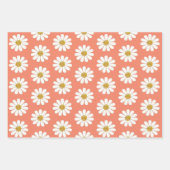 Weiße Retro Moderne Daisy-Blume Muster kundenspezi Geschenkpapier Set (Vorderseite 2)