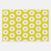 Weiße Retro Moderne Daisy-Blume Muster kundenspezi Geschenkpapier Set (Vorderseite 2)