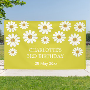 Weiße Retro moderne Gänseblümchen-Blume Benutzerde Banner