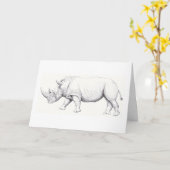 Weiße Rhino Geburtstagskarte Karte (Gelbe Blume)