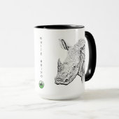 Weiße Rhino-Tasse - Afrika-Reihe Tasse (VorderseiteRechts)