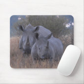 Weiße Rhinos Mousepad (Mit Mouse)