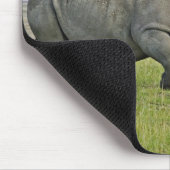 Weiße Rhinozeros und weit entfernte Flamingos, Mousepad (Ecke)