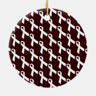Weiße Ribbons Keramik Ornament