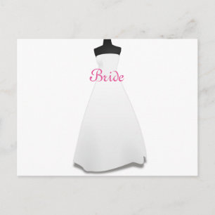 Weiße Robe Thema Hochzeitskleid Braut Postkarte
