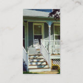 Weiße Rockstühle auf der Veranda Visitenkarte (Rückseite)