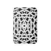 Weiße Rohrleitung auf schwarz Badematte (Vorderseite Vertikal)