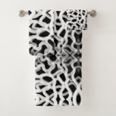 Weiße Rohrleitung auf schwarz Badhandtuch Set (Insitu)