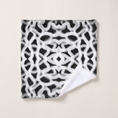 Weiße Rohrleitung auf schwarz Badhandtuch Set (Waschlappen)