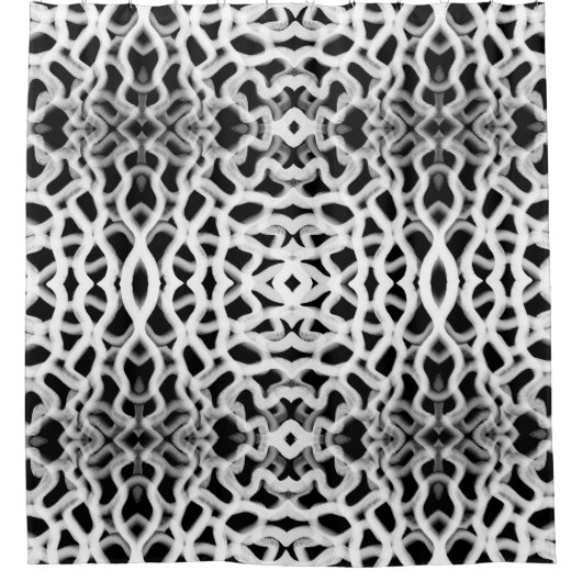 Weiße Rohrleitung auf schwarz Duschvorhang (Vorderseite)