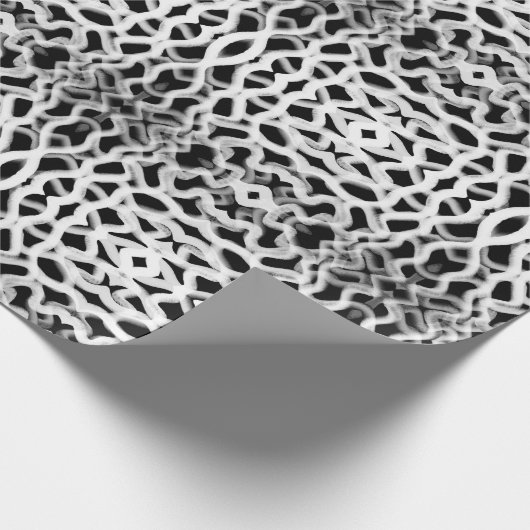 Weiße Rohrleitung auf schwarz Geschenkpapier (Ecke)