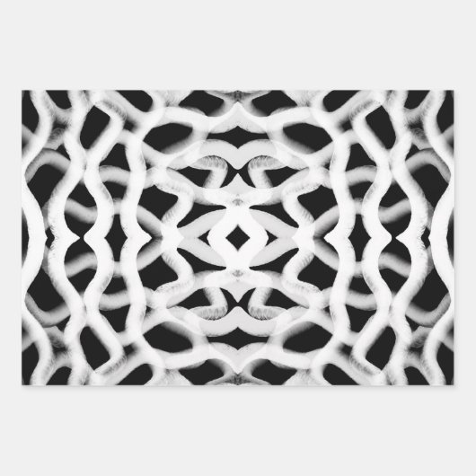 Weiße Rohrleitung auf schwarz Geschenkpapier Set (Vorderseite 3)