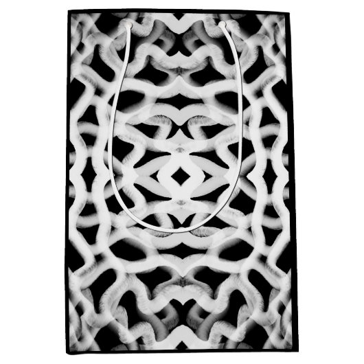 Weiße Rohrleitung auf schwarz Mittlere Geschenktüte (Vorderseite)