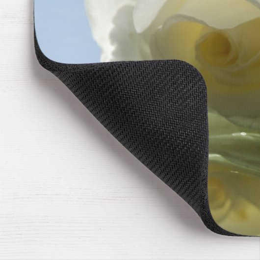 weiße romantische Rose Mousepad (Ecke)