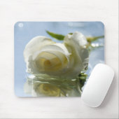 weiße romantische Rose Mousepad (Mit Mouse)
