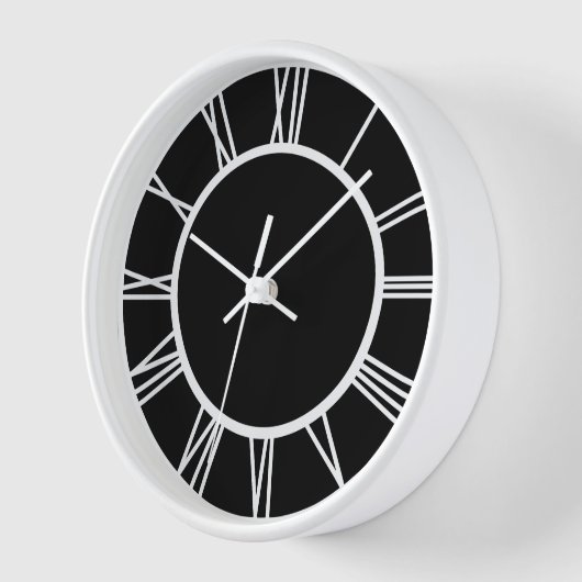 Weiße römische Zahlen Zirkel weißer Holzrahmen Uhr (Winkel)