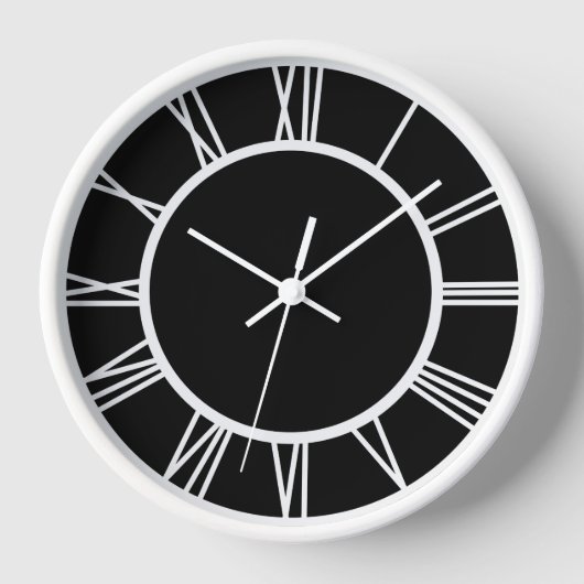 Weiße römische Zahlen Zirkel weißer Holzrahmen Uhr (Vorderseite)