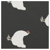 Weiße Rooster auf schwarzem Hintergrund Stoff (Nahaufnahme)