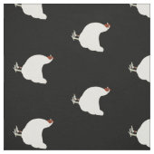 Weiße Rooster auf schwarzem Hintergrund Stoff (Muster)