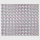 Weiße, rosa Blume auf grau. Geschenkpapier (Flach)