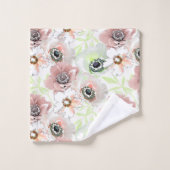 Weiße, rosa Blume. Badhandtuch Set (Waschlappen)