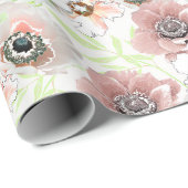 Weiße, rosa Blume. Geschenkpapier (Rolleneckpunkt)