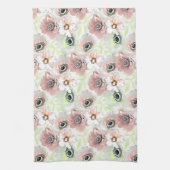 Weiße, rosa Blume. Geschirrtuch (Vertikal)