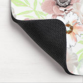 Weiße, rosa Blume. Mousepad (Ecke)