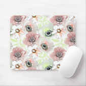 Weiße, rosa Blume. Mousepad (Mit Mouse)