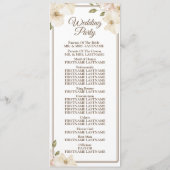 Weiße rosa Blumenrahmen Grün Moderne Hochzeit Programm (Rückseite)