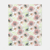 Weiße, rosa Blüten. Fleecedecke (Vorderseite)