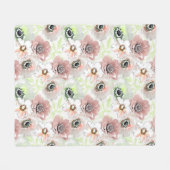 Weiße, rosa Blüten. Fleecedecke (Vorderseite (Horizontal))