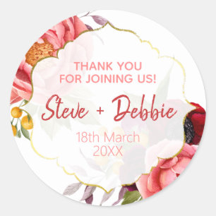 Weiße rosa Dankeschön-Hochzeits-Lippenbalsam-Soja- Runder Aufkleber