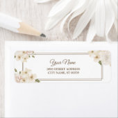 Weiße rosa florale moderne Hochzeit-Rücksendeadres (Insitu)