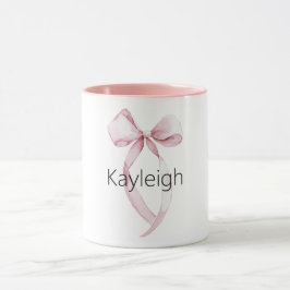 Weiße Rosa Girly Bow Tasse