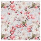 Weiße & rosa Kirschblüten-Wasserfarben-Stoff Stoff (Nahaufnahme)