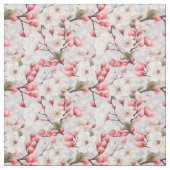 Weiße & rosa Kirschblüten-Wasserfarben-Stoff Stoff (Muster)