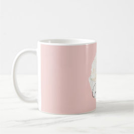 Weiße rosa Kokosnuss-Cupcake Kaffeetasse