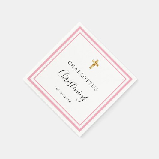 Weiße Rosa-Mädchen Serviette (Ecke)