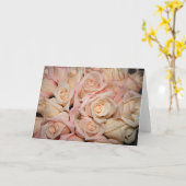 weiße rosa Rose Karte (Gelbe Blume)