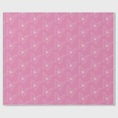 Weiße rosa Schmetterlinge Geburtstag Geschenkpapier (Flach)