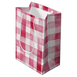 Weiße rosa Streifen Geburtstag Mittlere Geschenktüte
