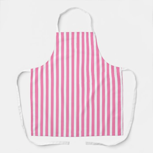 Weiße rosa Streifen Schürze (Vorderseite)